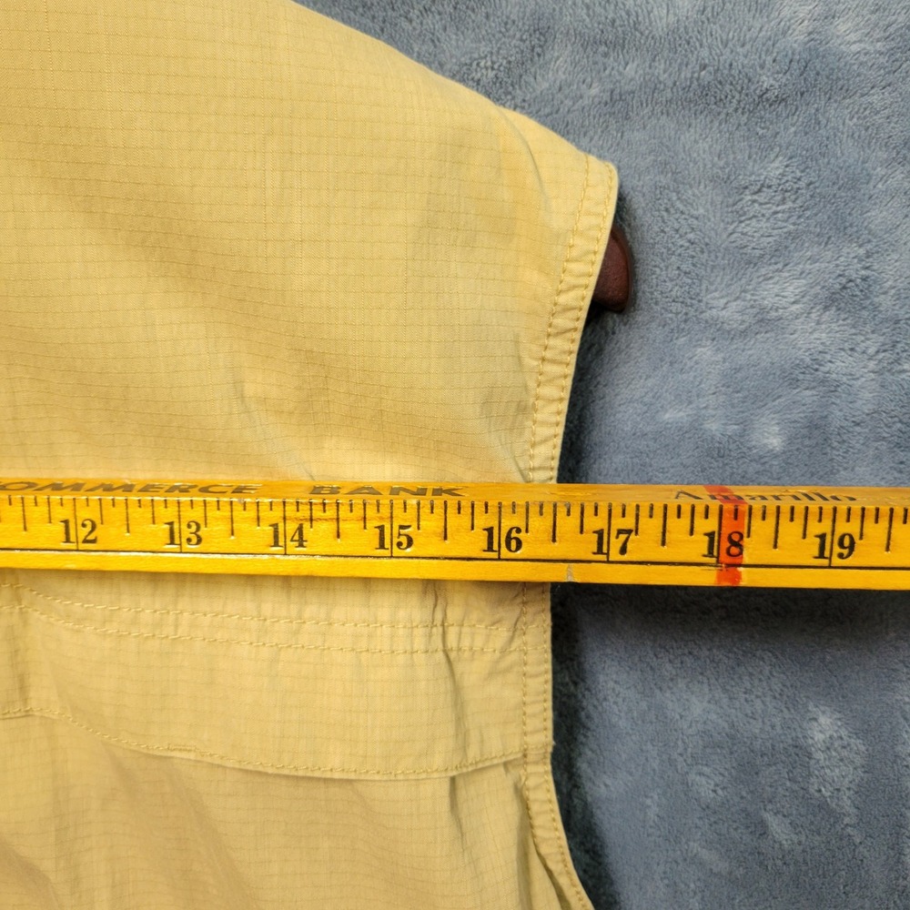 Eddie Bauer Mens Khaki Utility Vest Size L Lightweight Outdoor Travel Pockets - Picture 9 of 10